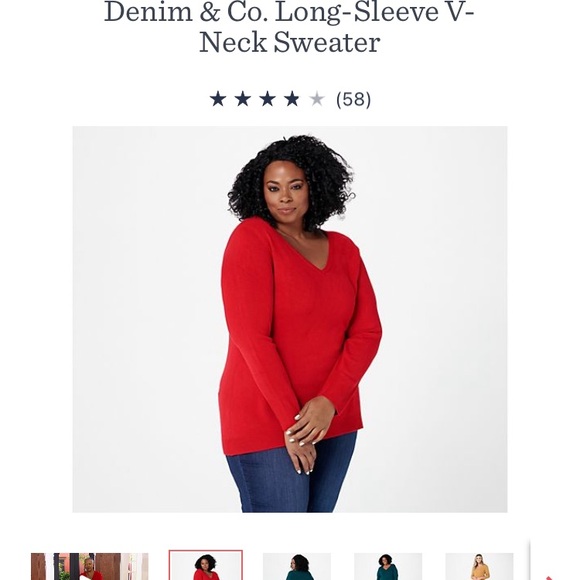 Denim & Co super soft v neck sweater. Medium. 29” long, 23” chest. - Picture 5 of 5